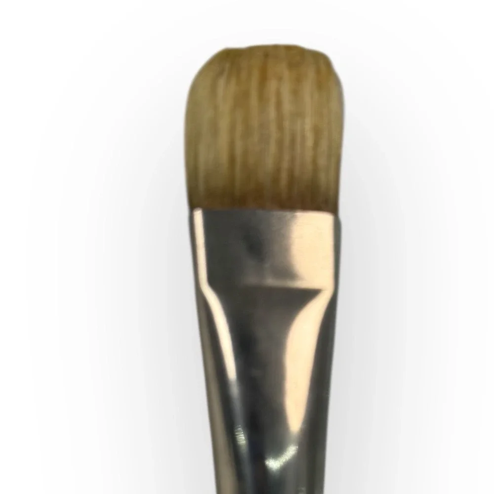 (2) M Grumbacher Gainsborough 1271-F Hog Bristle Paint Brushes Size 8 & 12 VTG